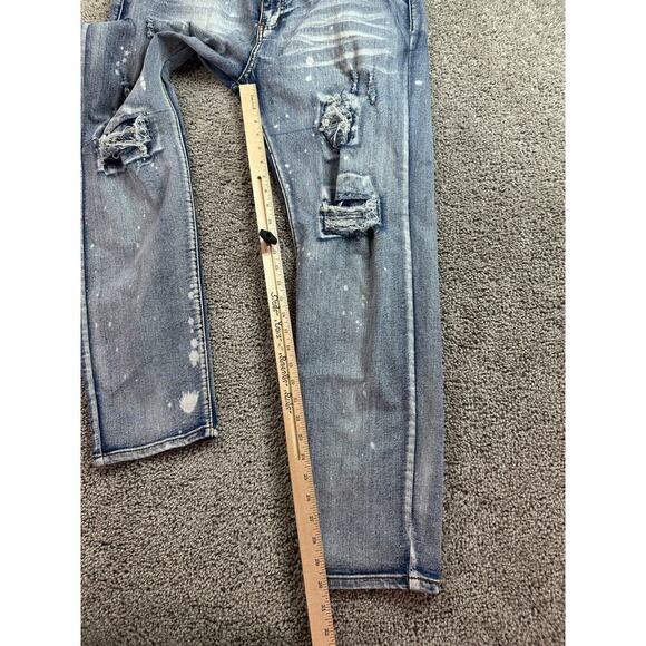 Waimea Jeans Mens 38 Blue Gray Skinny Fit Distressed Denim Splatter 38x30* - Picture 4 of 12